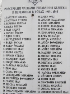 Фрагмент таблиці зі списком осіб, які ймовірно спочивають на 58 ділянці. Фото автора статті