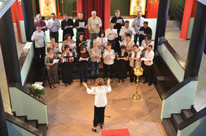 Оновлений хор під час подячного концерту для всіх, хто спричинився до існування хору «Тисячоліття» в церкві у Білому Борі. Фото Томаша Маєвського