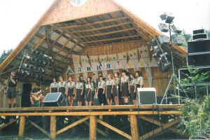 Старшопластунський табір на «Ватрі» у Ждині. 1992 рік. Фото з пластового архіву