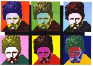 Кобзар пройшов до популярної культури. На фото зображення Шевченка на зразок роботи поп-арту Енді Вархола. Фото з інтернету